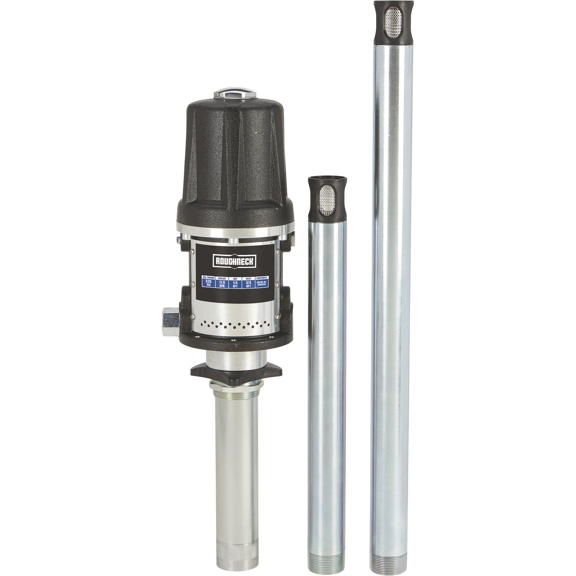 Roughneck Heavy-Duty Air-Operated Oil Pump, 11.9 GPM, 3:1 Oil Pump, Up to 130 SAE Oil